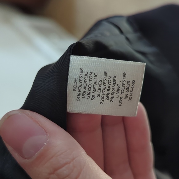 CJ Banks Black & Shimmery Gold Open Front Blazer Size 1X - Picture 6 of 6